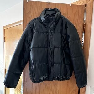 Stylish PU leather jacket. Size M.